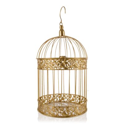 Antique Gold Decorative Birdcage - 44cm(H)