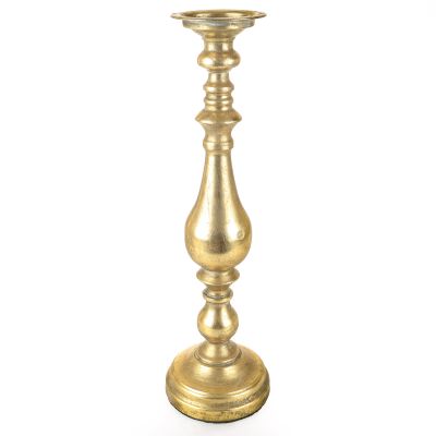 Antique Gold Pillar Candle Holder 51cm