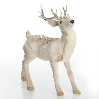 Velvet Pink Deer with Jewels - Standing with Head Back