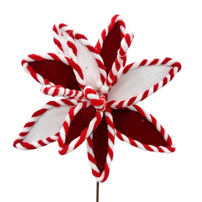 Fun Candy Cane Flower Stem Wide Stripe