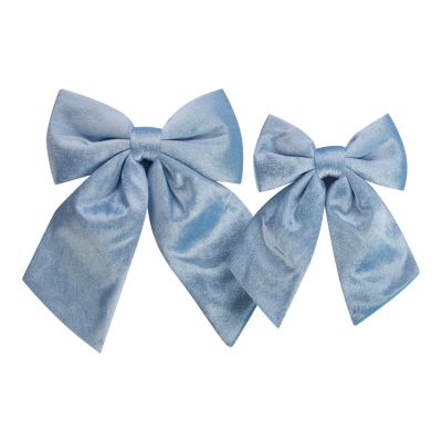 Pastel Blue Padded Velvet Bow 