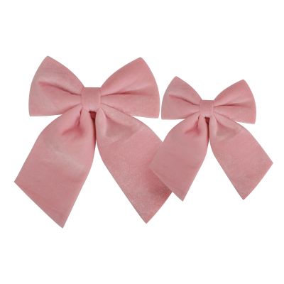 Pastel Pink Padded Velvet Bow