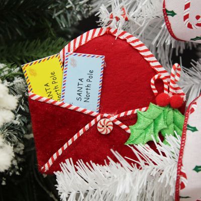Santa Mail Hanging Decoration with Candy Cane Trim