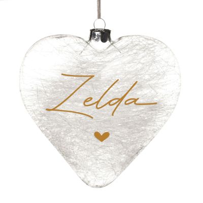 Personalised Icicle Glass Heart - Love and a Cat