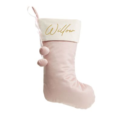 Personalised Pink Velvet Christmas Stocking