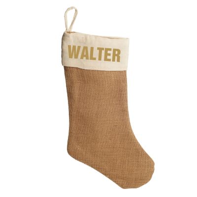 Personalised Plain Burlap Christmas Stocking