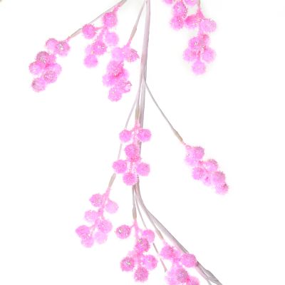 Pastel Pink Glitter Berry Christmas Garland 162cm