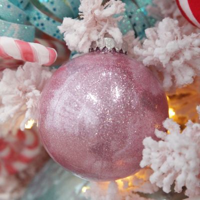 Pink Glitter Christmas Bauble
