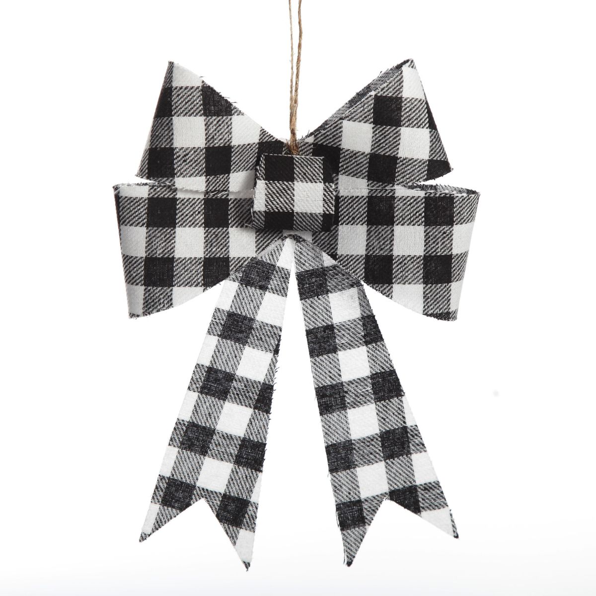 Buy Black and White Gingham Check Bow Online | The Christmas Cart